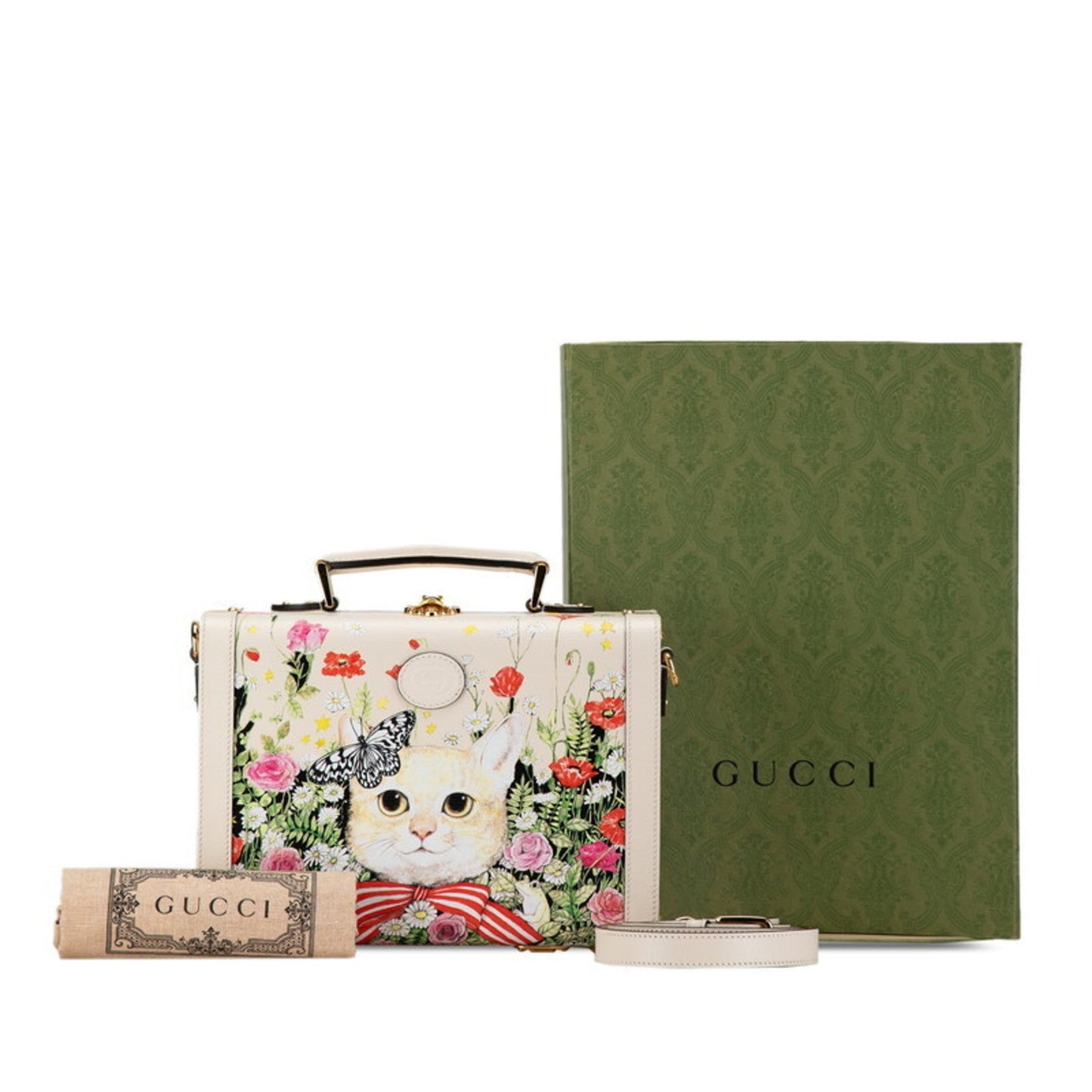 Gucci Ivory Multi-Color Leather Shoulder Bag