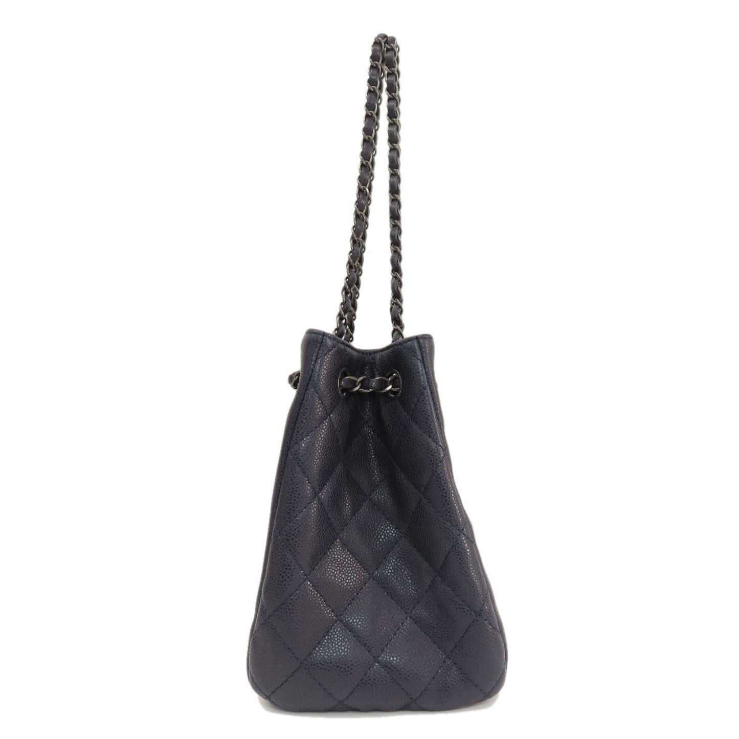 Chanel Chain Bag Coco Mark Tote Caviar Skin Women's