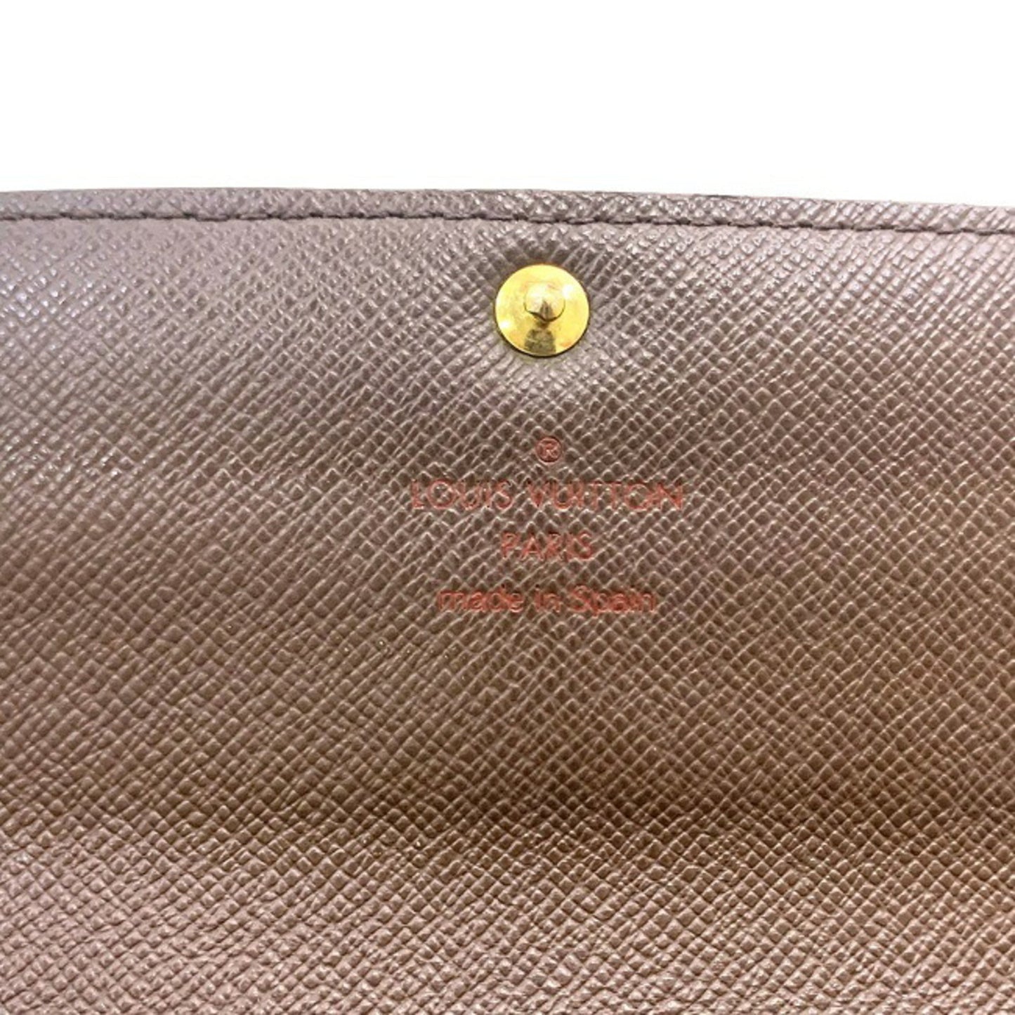 Louis Vuitton Portofeuil Sara Damier Ebene N61724 Long Bi-Fold Wallet Canvas CA2058 LOUIS VUITTON Coin Purse Flap Women's Men's