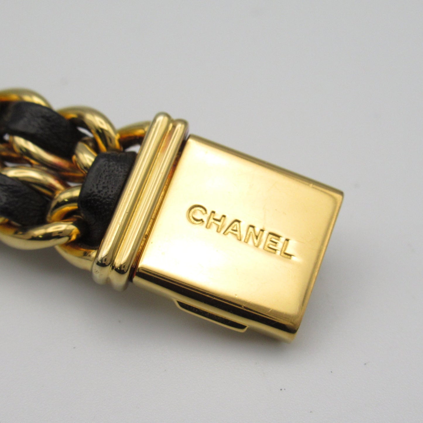 CHANEL Premiere L Wrist Watch H0001 Quartz Black Gold Plated Leather belt H0001