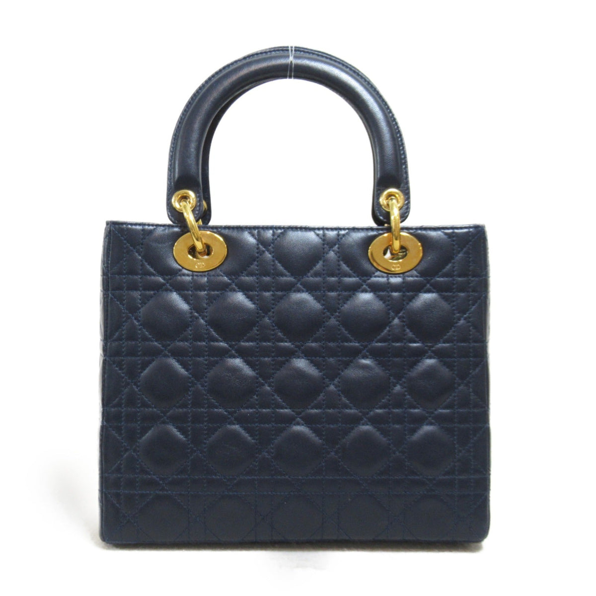 Dior lady dior handbag Navy Lambskin [sheep leather]