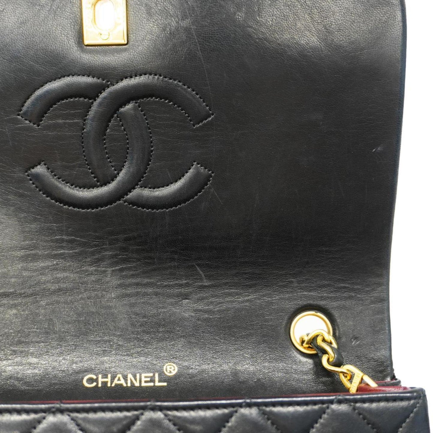 Chanel Shoulder Bag Matelasse Chain Lambskin Black Women's