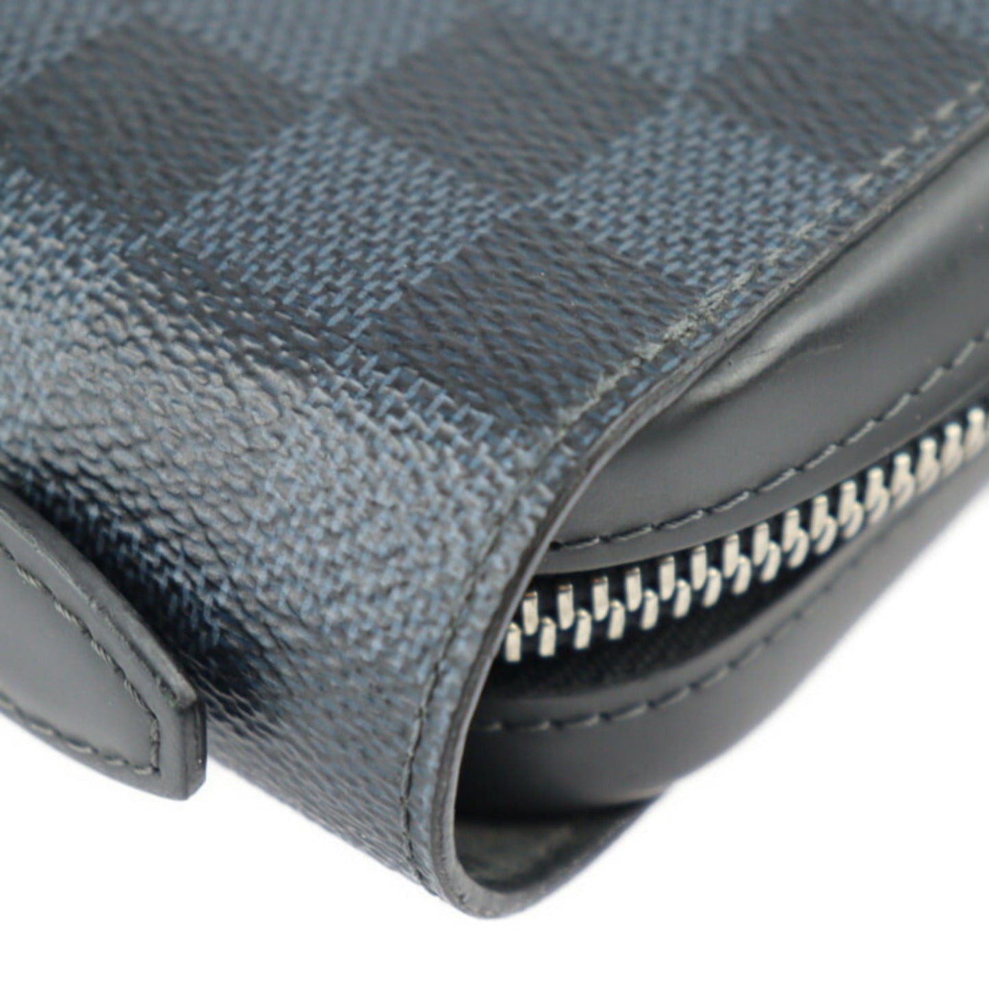LOUIS VUITTON Zippy XL Damier Ecobalt Long Wallet N41590 PVC Leather Navy Silver Hardware Round Zipper Travel Case Handbag Vuitton