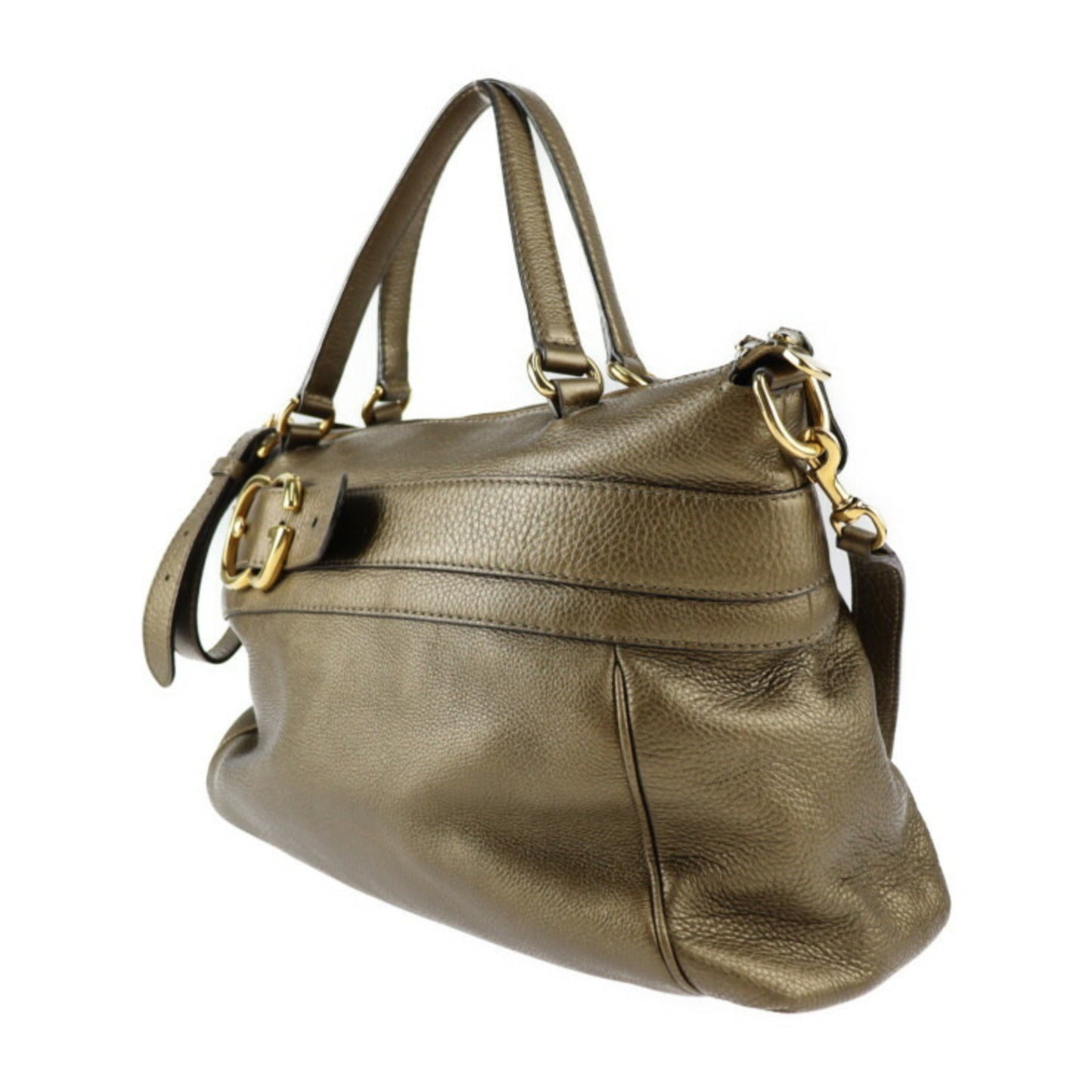 Gucci Bronze Leather Handbag Shoulder Bag Tote Bag