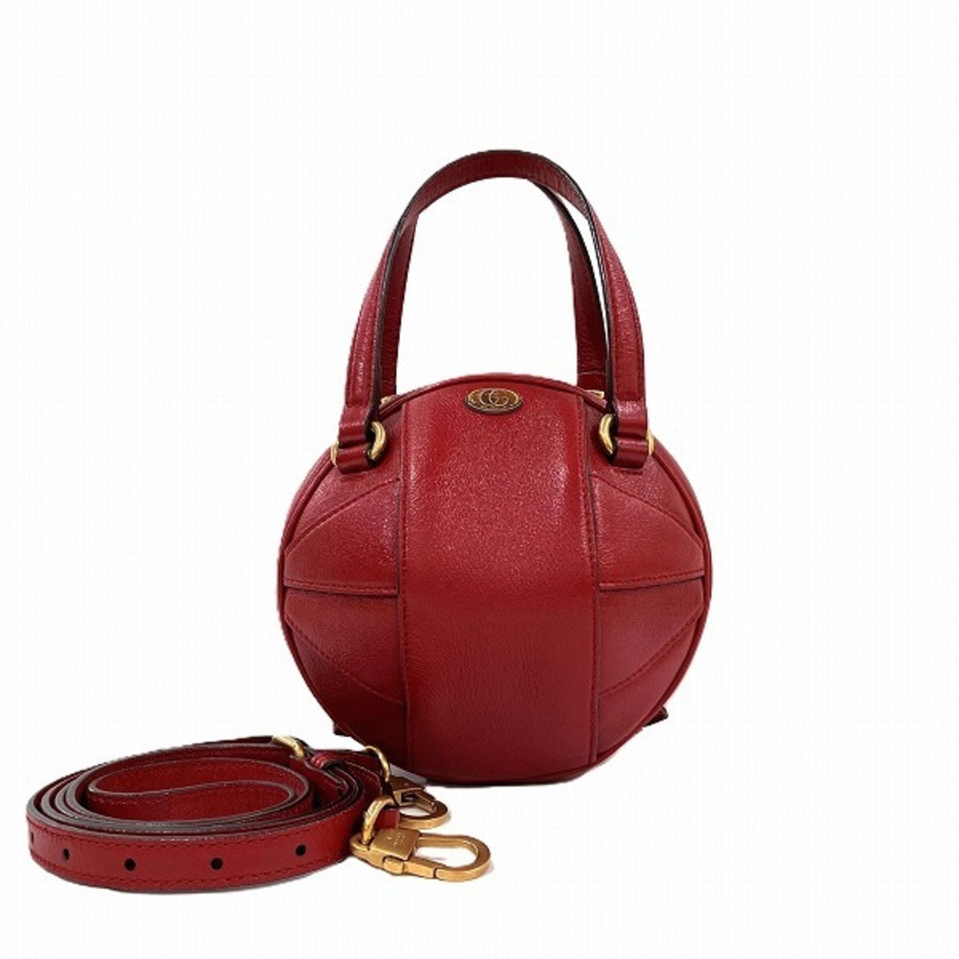 Gucci Red Color Leather Handbag Shoulder Bag ()