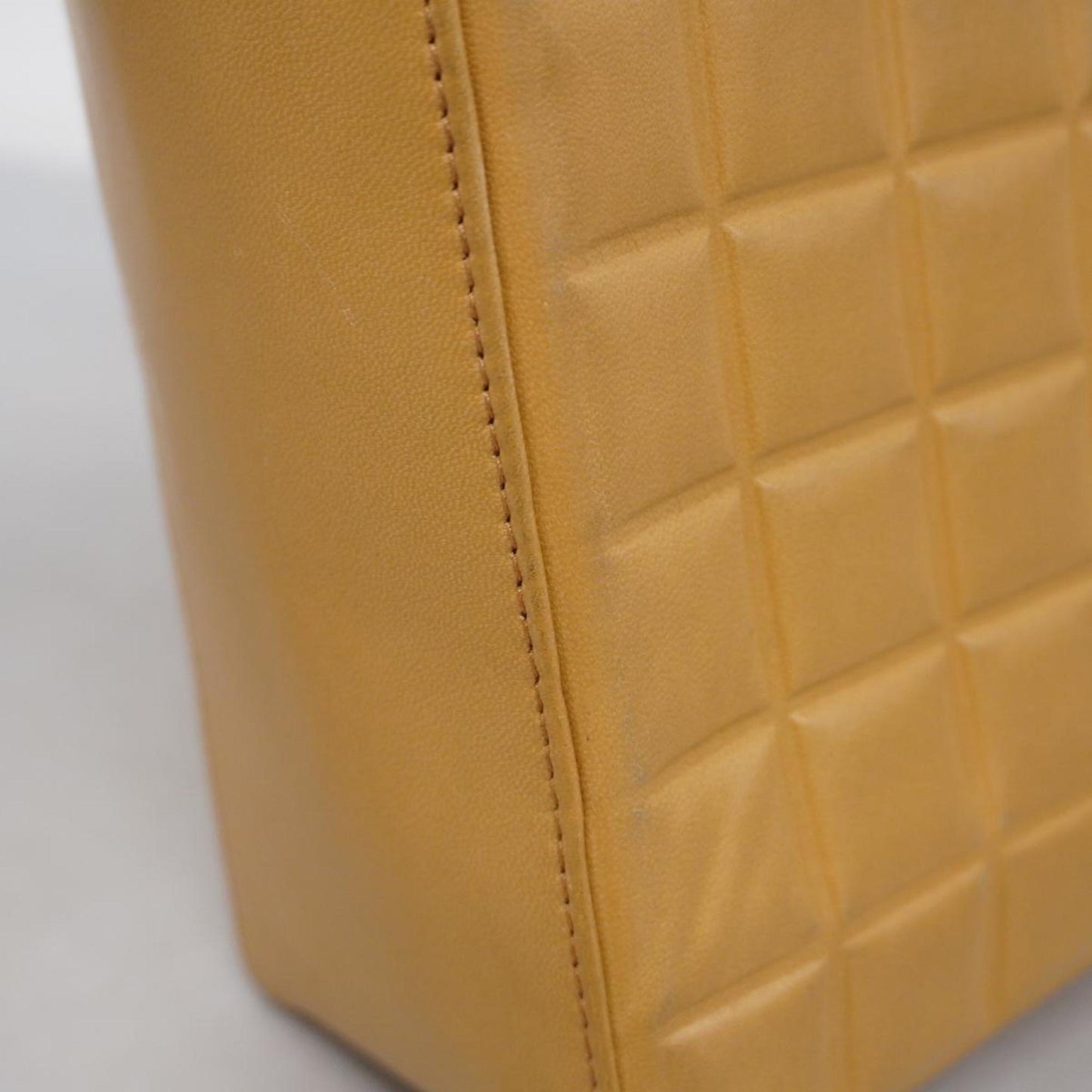 Chanel Tote Bag Chocolate Bar Lambskin Beige Women's