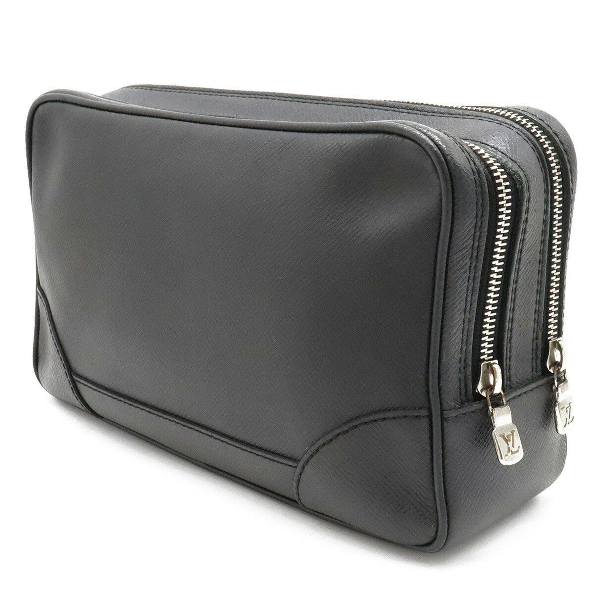 LOUIS VUITTON Taiga Pavel Second Bag Clutch Leather Ardoise Black M31142