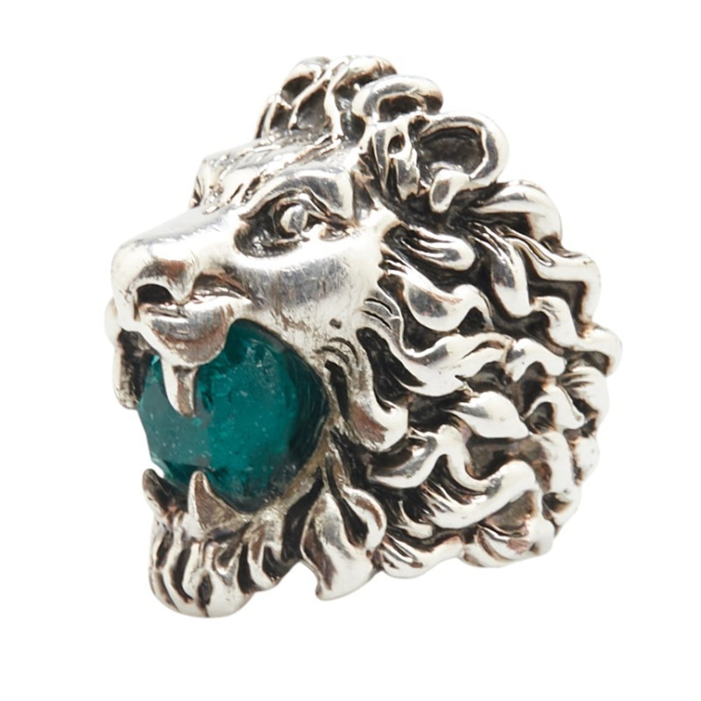 Gucci Green Silver Metal Band Ring