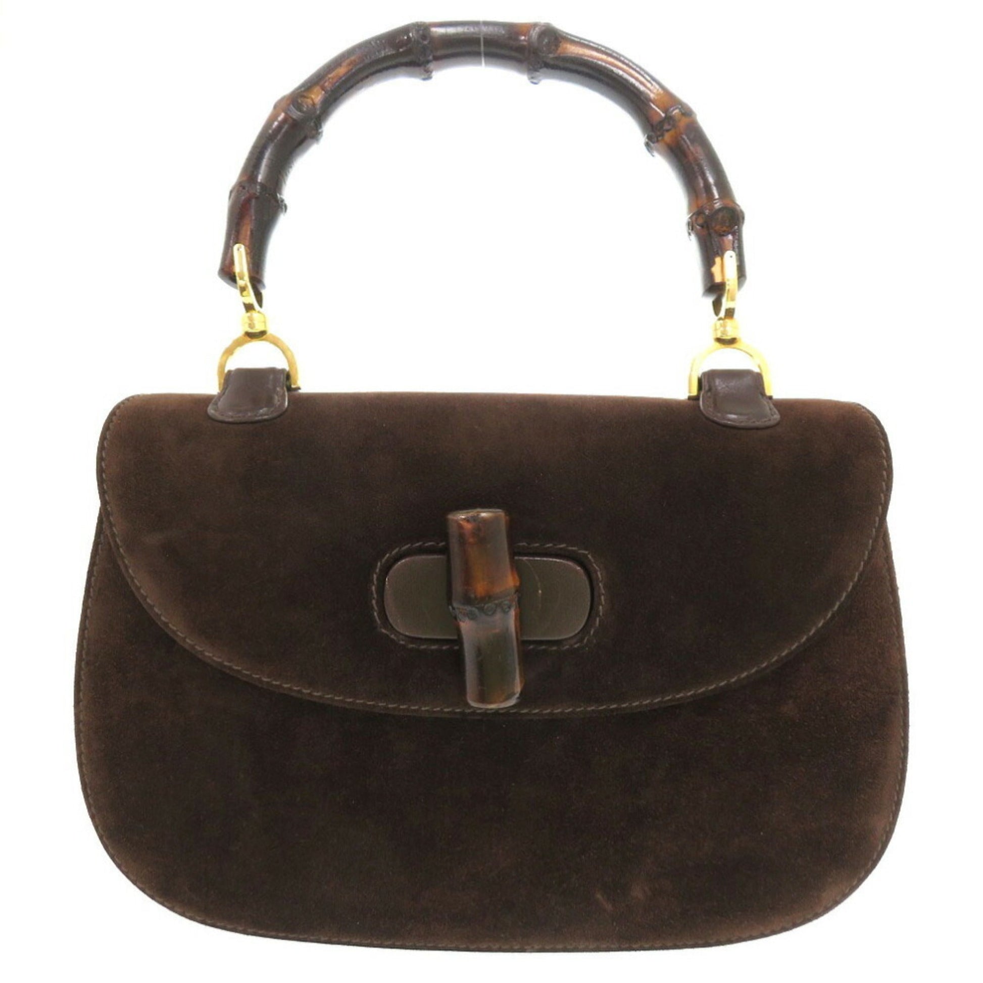 Gucci Bamboo Brown Leather Handbag ()