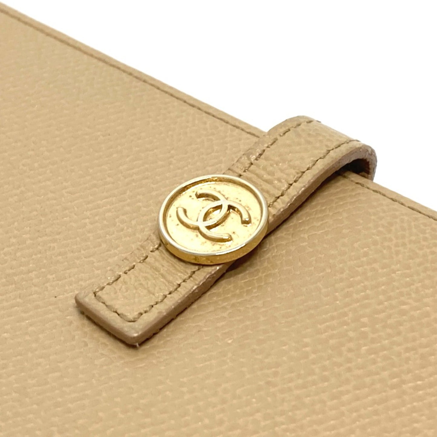 Chanel A20905 CC Mark Bifold Long Wallet Beige