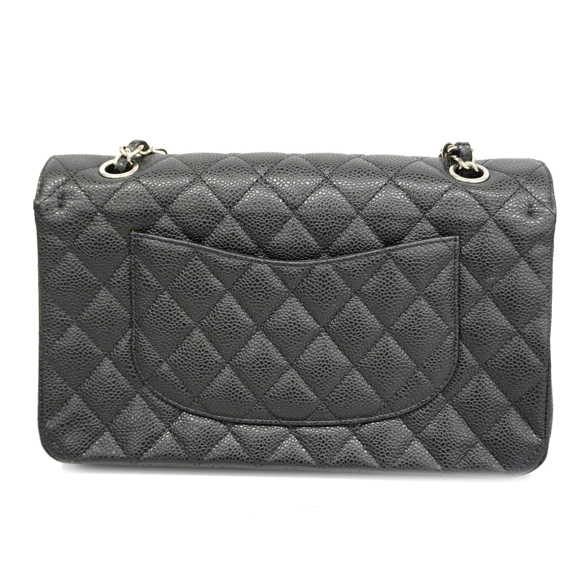 ChanelAuth  Matelasse W Flap W Chain Lambskin Women's Leather Shoulder Bag Black