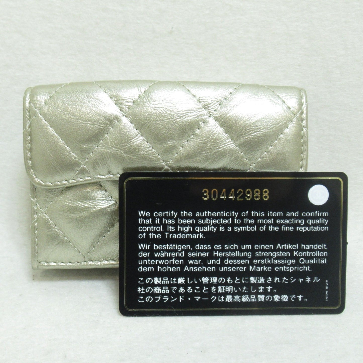 CHANEL 2.55 Tri-fold Wallet Gold Metallic gold leather