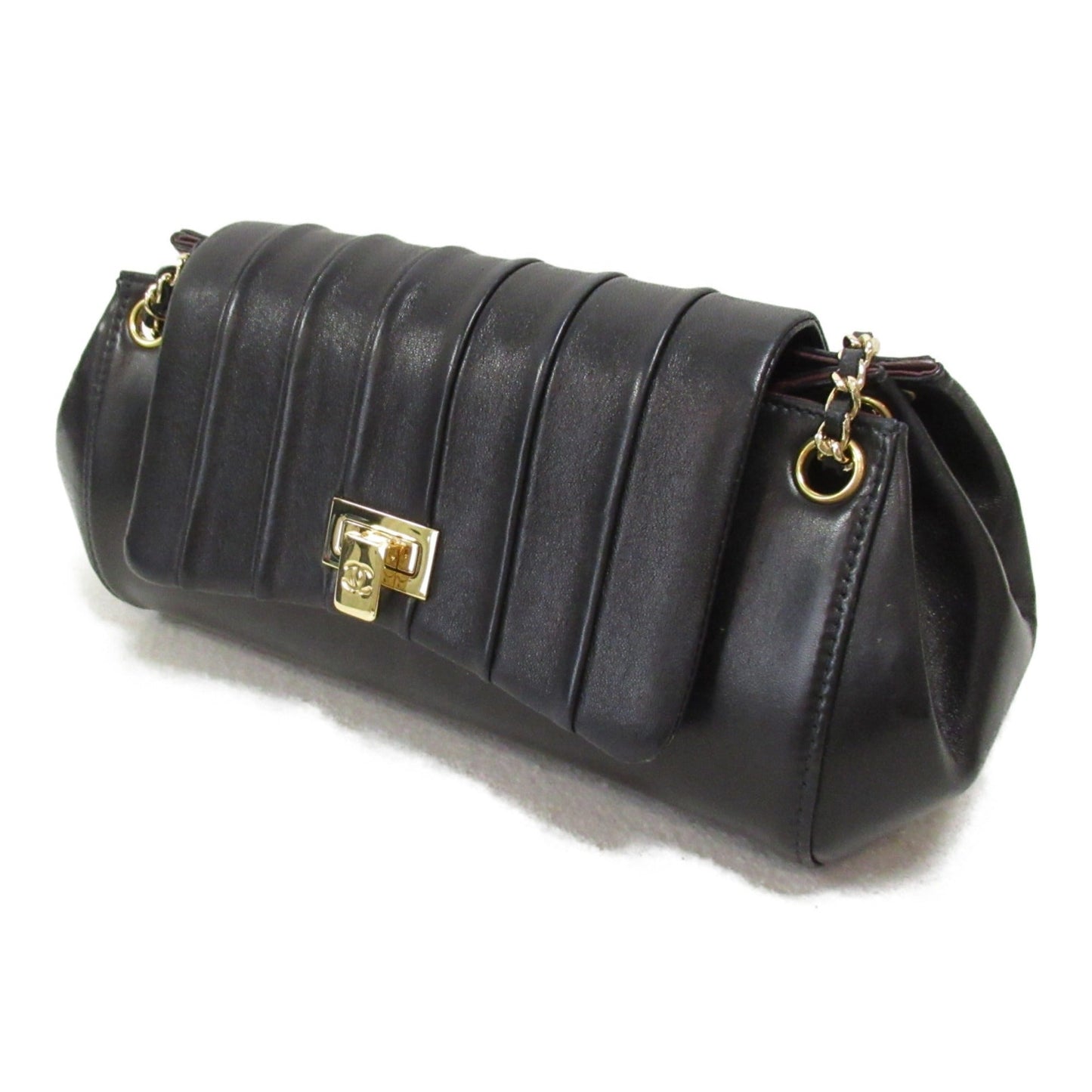 CHANEL Mademoiselle Line Chain Shoulder Bag Black Calfskin (cowhide)