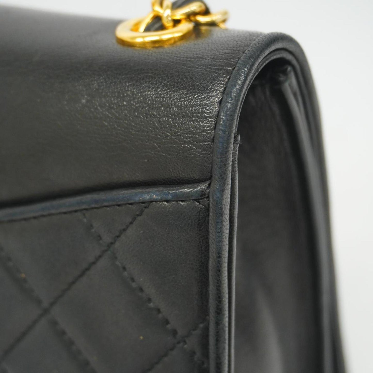 Chanel Shoulder Bag Matelasse Chain Lambskin Black Women's