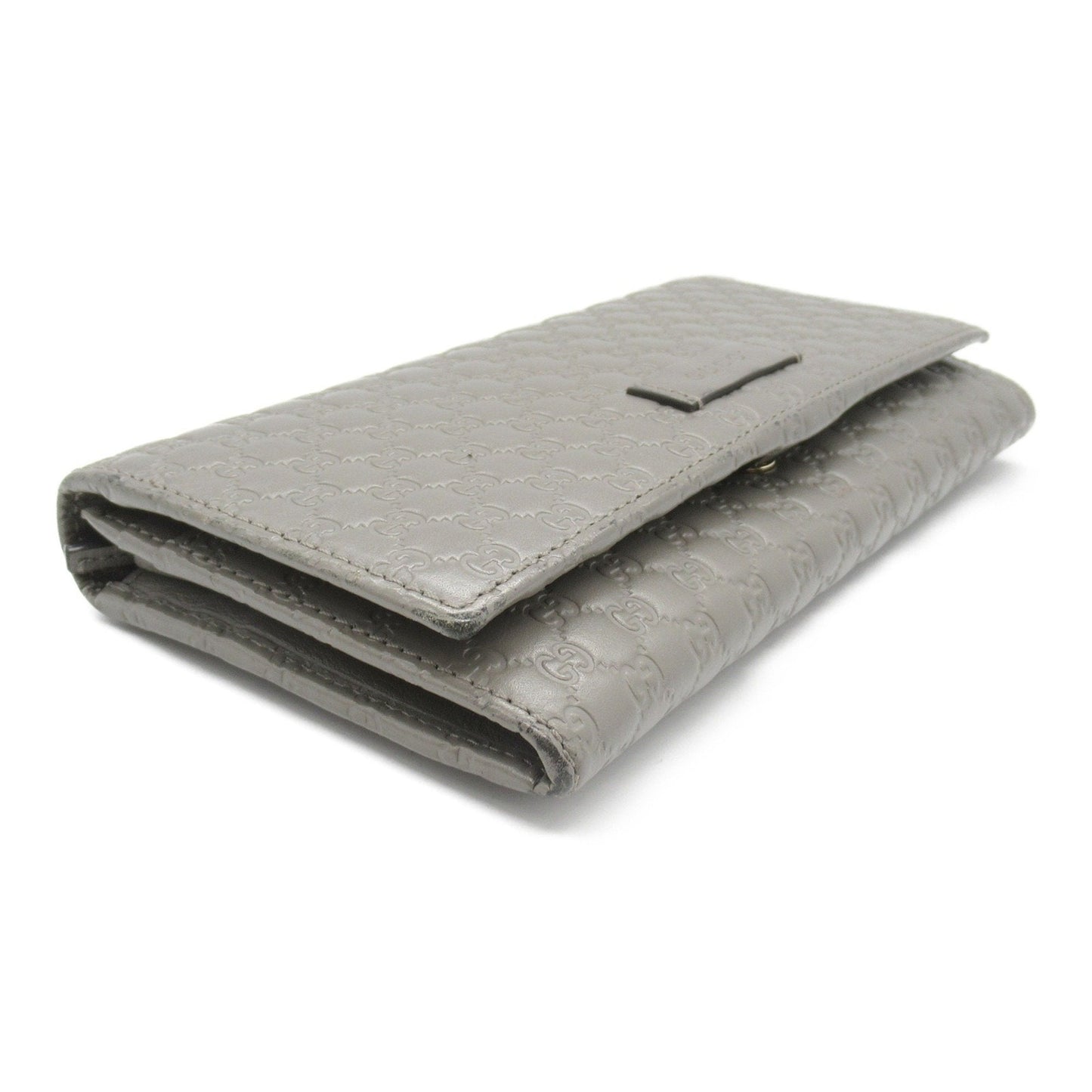 Gucci Gray Leather Long Wallet (Bi-Fold)