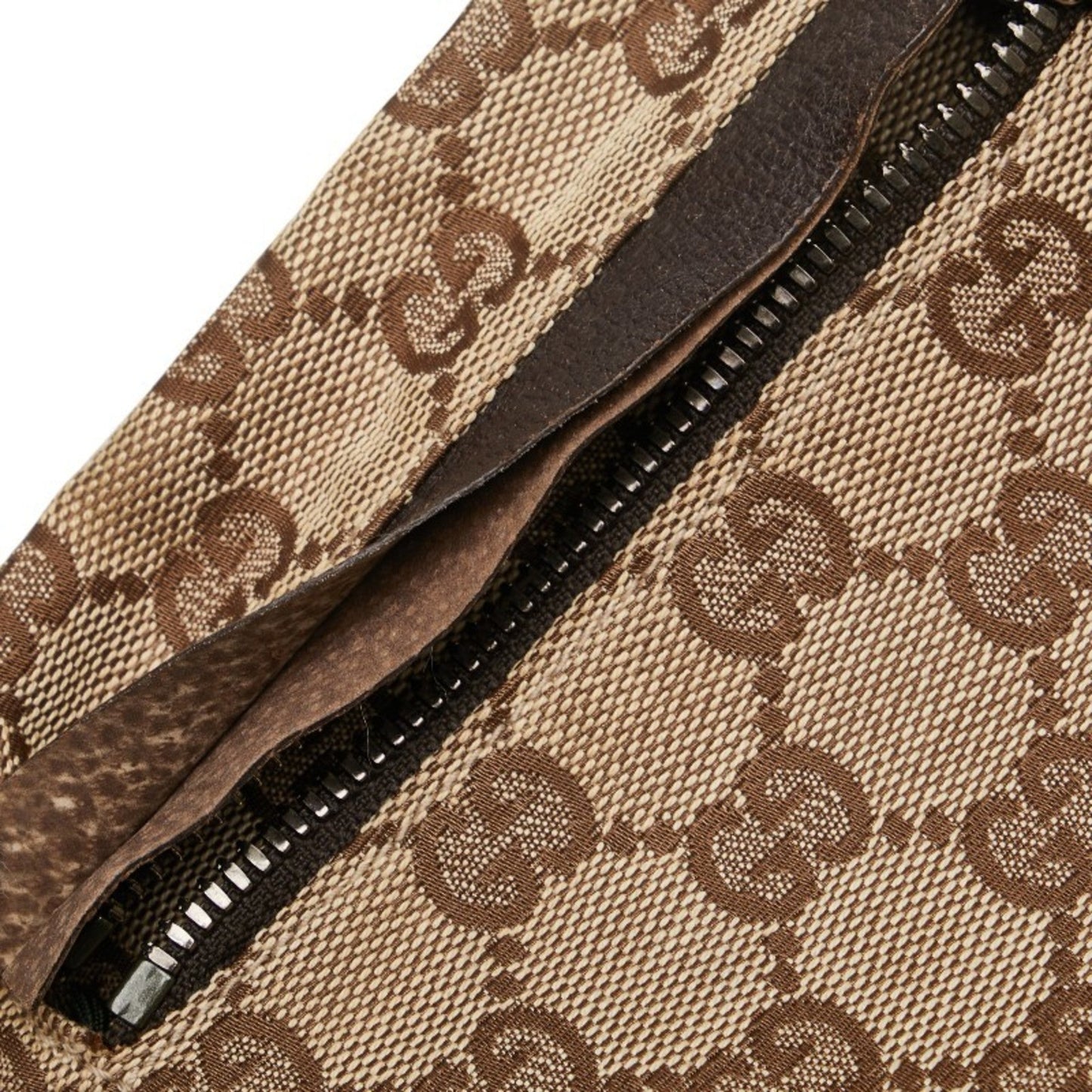 Gucci Beige Brown Canvas Leather Fanny Pack