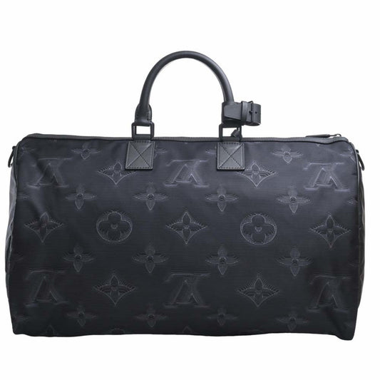 LOUIS VUITTON Monogram Nylon Keepall Bandouliere Reversible 50 Handbag Boston Bag M45602 Black Green Men's