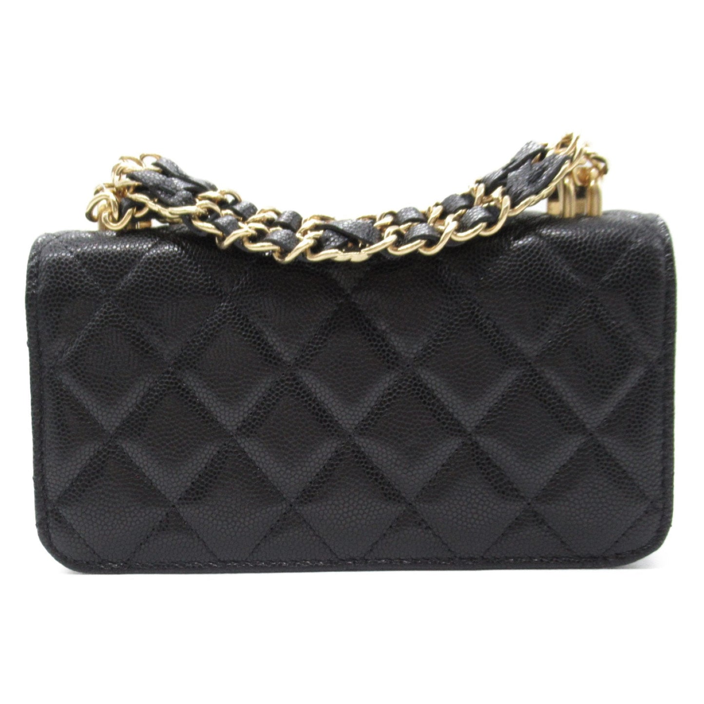 CHANEL Chain wallet Shoulder Bag Black Caviar Skin (Grained Calf) AP3106