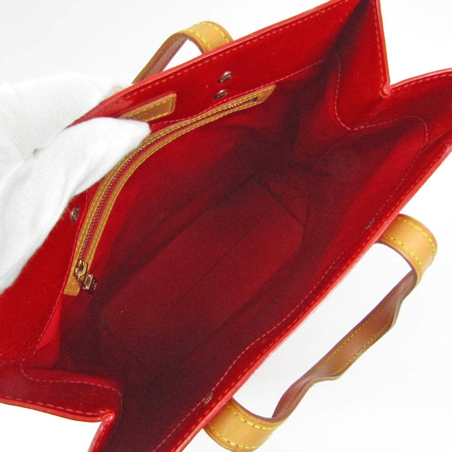 LOUIS VUITTON Monogram Vernis Reade MM M91086 Women's Handbag Rouge