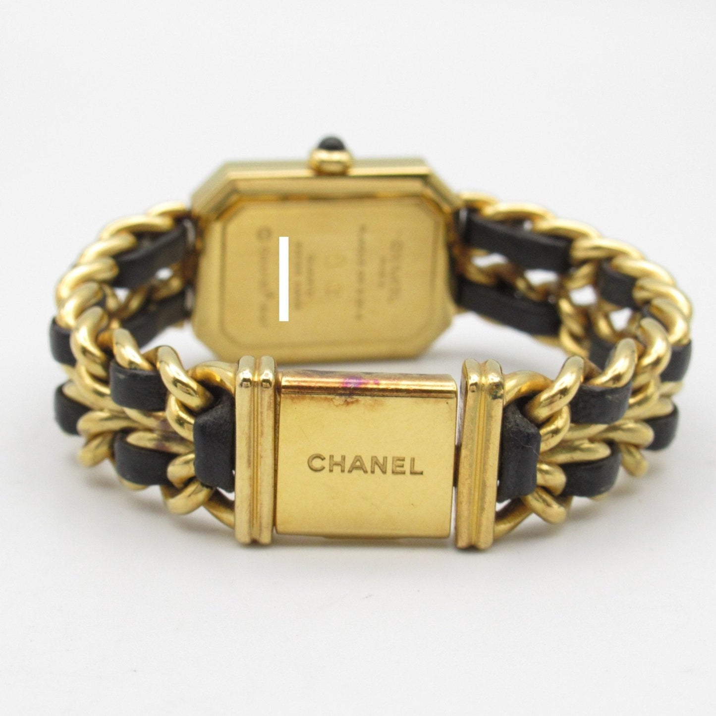 CHANEL Premiere S Wrist Watch H0001 Quartz Black Gold Plated Leather belt H0001