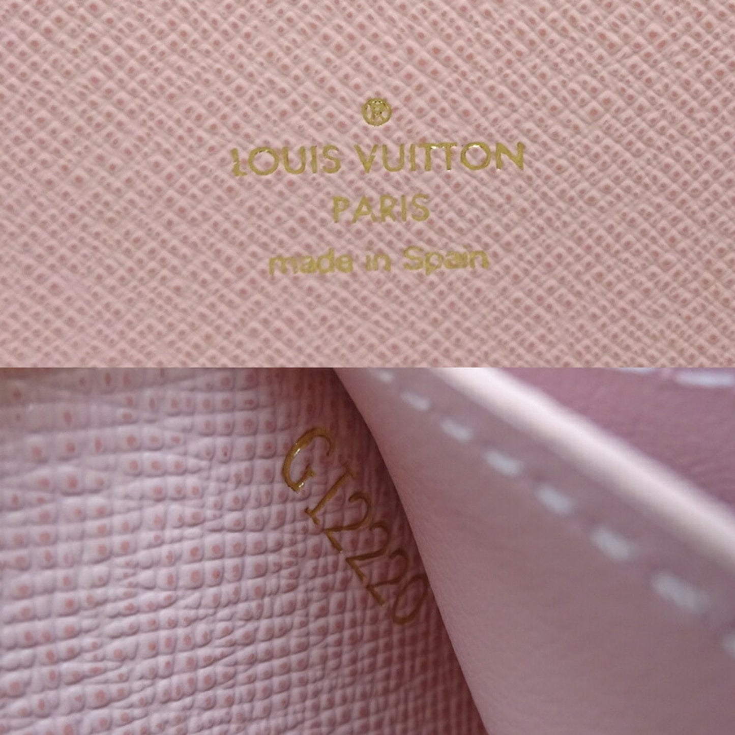 LOUIS VUITTON Portefeuil Clemence Women's Long Wallet N61264 Damier Azur [White]/Rose Ballerine