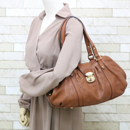 LOUIS VUITTON Shoulder Bag Mahina Luna PM M97052 Brown Cognac Women's Leather