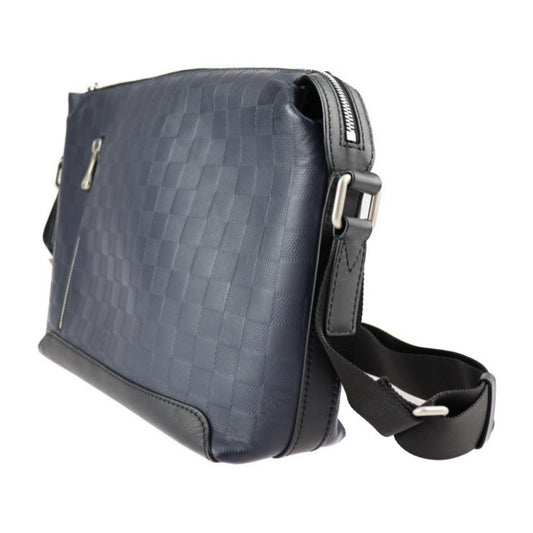 LOUIS VUITTON Discovery Messenger PM Shoulder Bag N42416 Damier Infini Leather Astral Navy Black Silver Hardware Vuitton