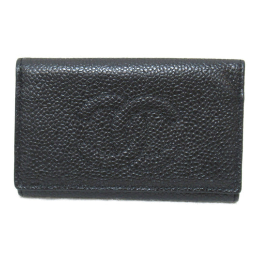CHANEL 6 key holders Black Caviar Skin (Grained Calf) A01439