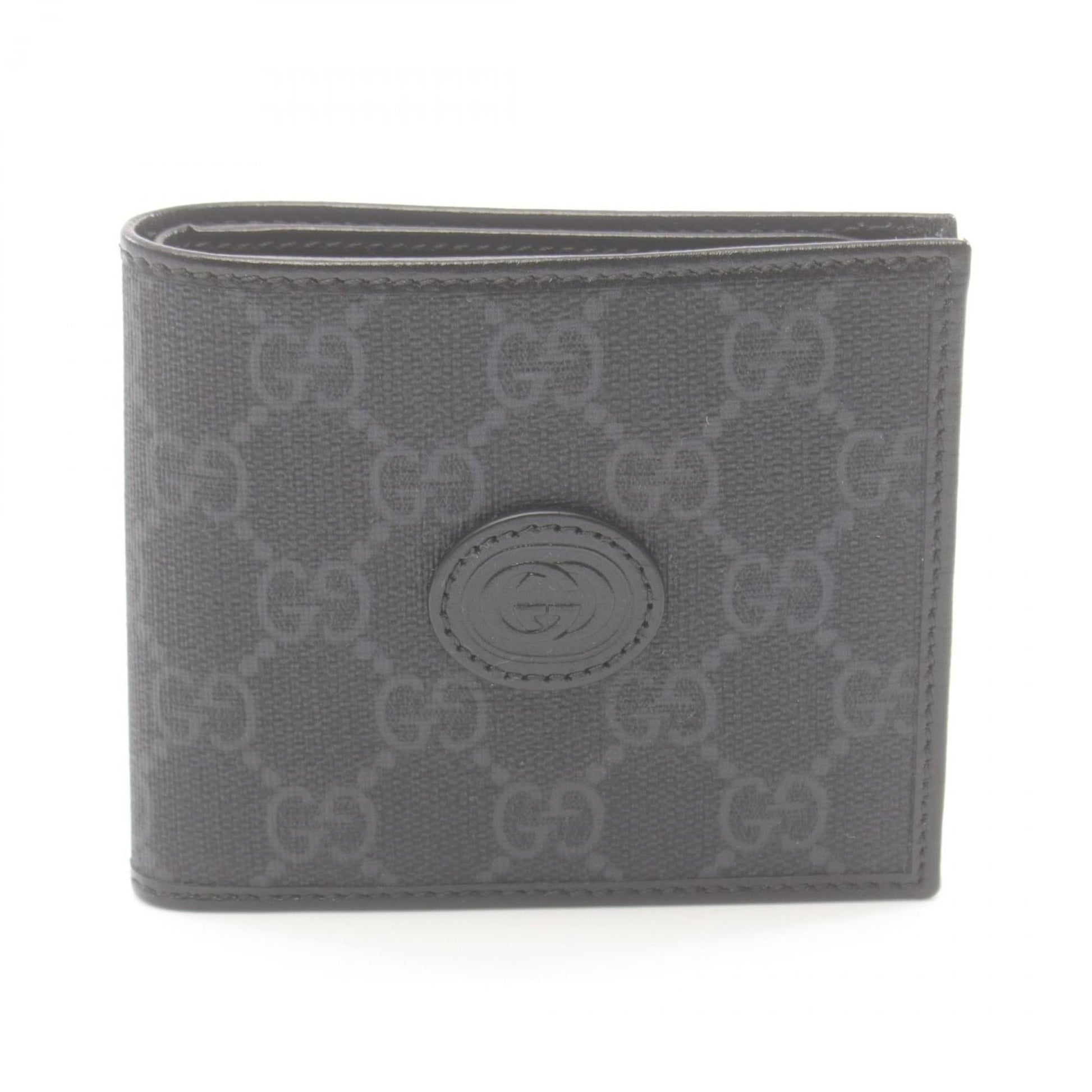 Gucci Black Gray Pvc Coated Canvas Leather Wallet (Bi-Fold) ()