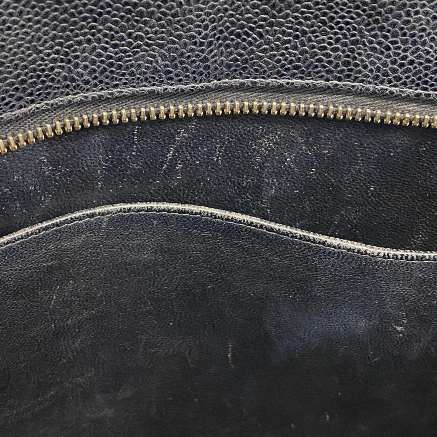 Chanel Tote Bag Reproduction Caviar Skin Black Women's