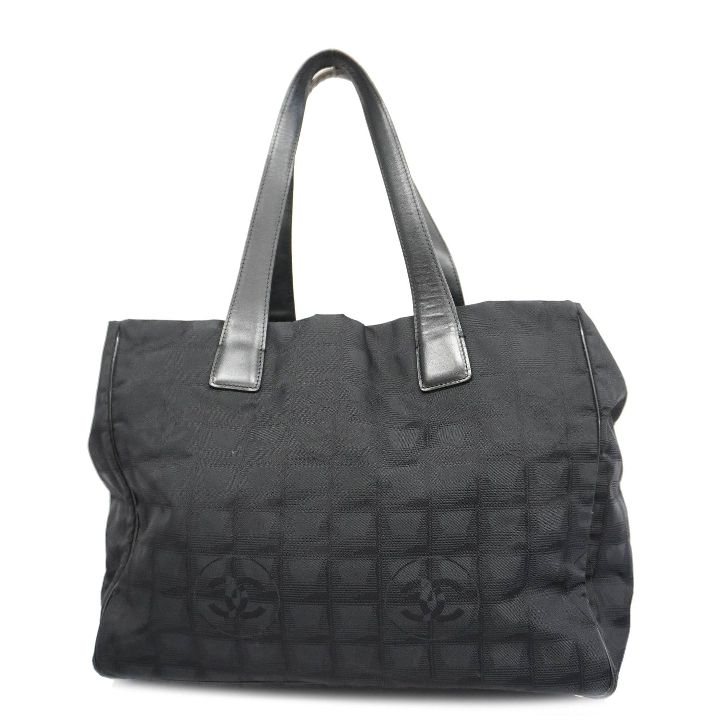 ChanelAuth  New Travel Line Tote Bag Women's Nylon Canvas Tote Bag Black