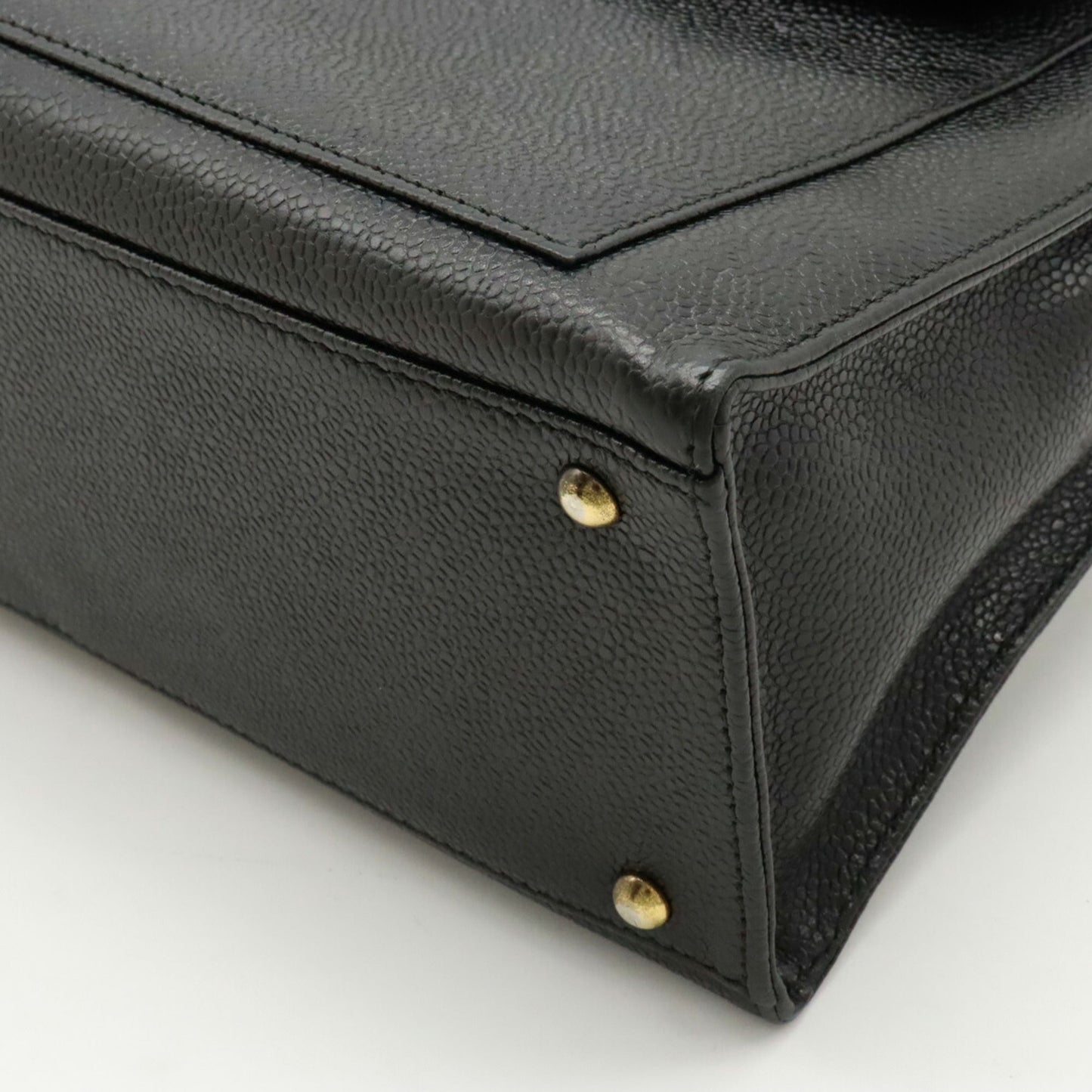 CHANEL Coco Mark Chain Tote Bag Shoulder Caviar Skin Leather Black A08904