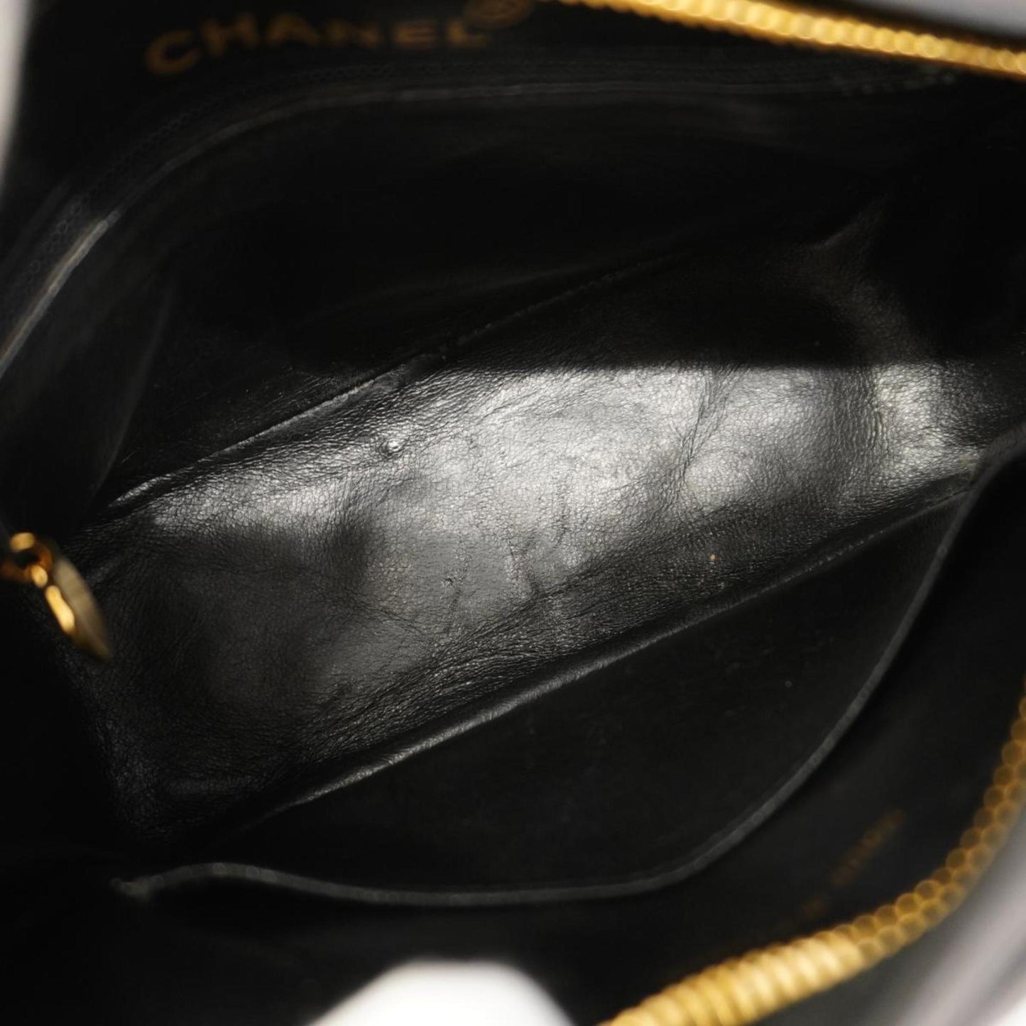 Chanel Shoulder Bag with Matelasse Bag, Lambskin, Black, Women's