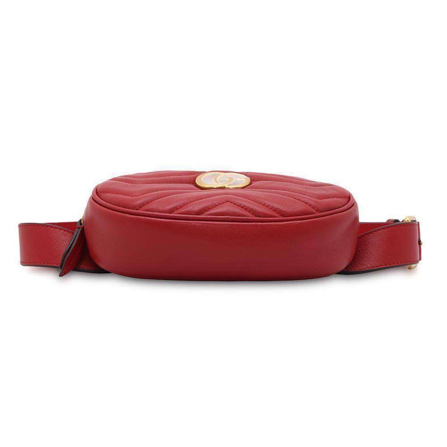 Gucci Gg Marmont Red Color Leather Fanny Pack