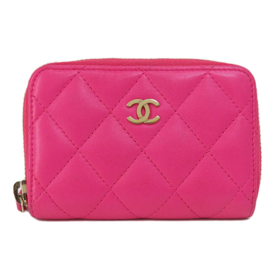 CHANEL Matelasse Wallet/Coin Case Lambskin Women's