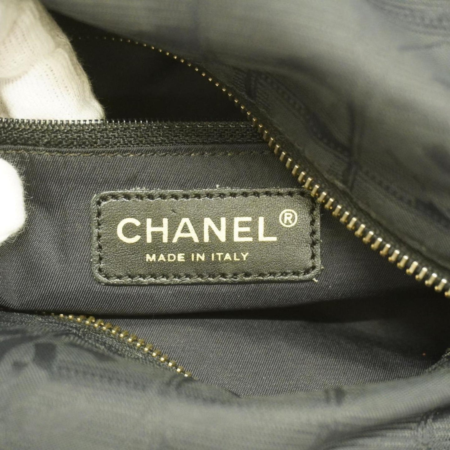 Chanel Tote Bag New Travel Nylon Black Champagne Women's
