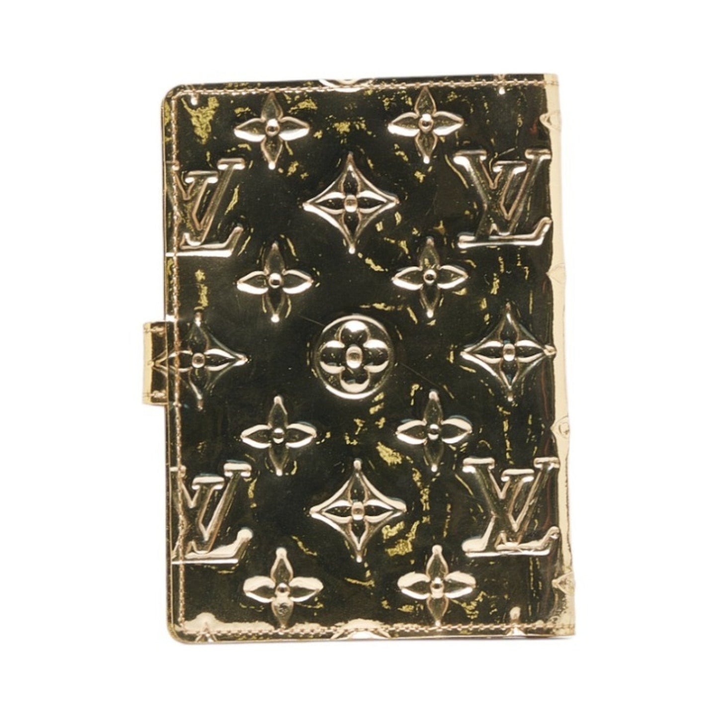 LOUIS VUITTON Monogram Vernis Agenda PM Notebook Cover R20962 Miroir Gold Patent Leather Women's