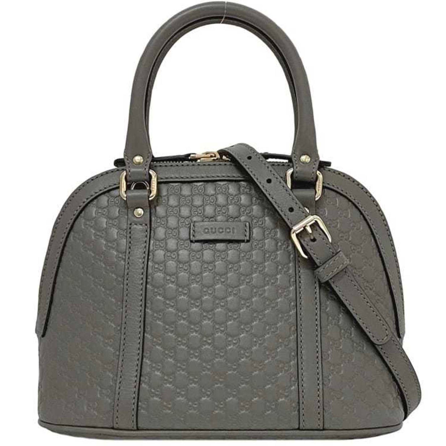 Gucci Gray Leather Handbag Shoulder Bag