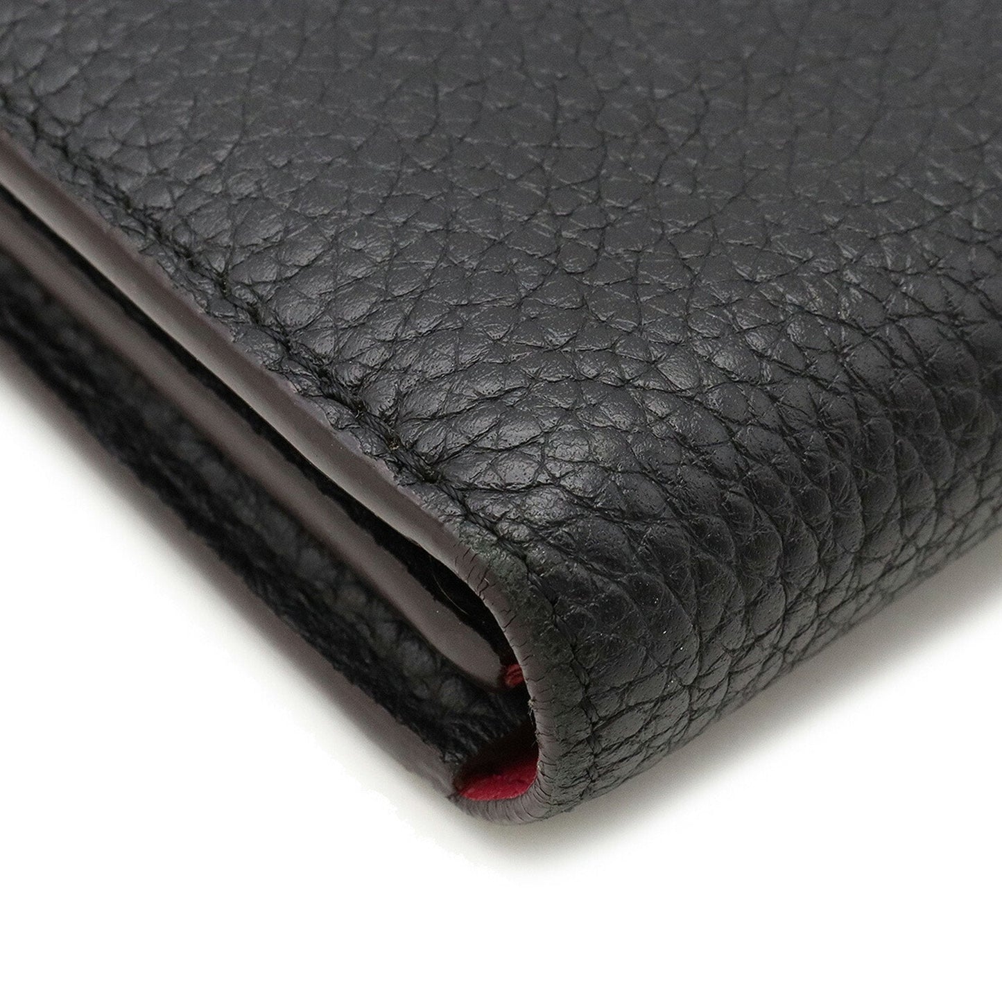 LOUIS VUITTON Portefeuille Comet L-shaped long wallet Taurillon leather Noir black pink M63102