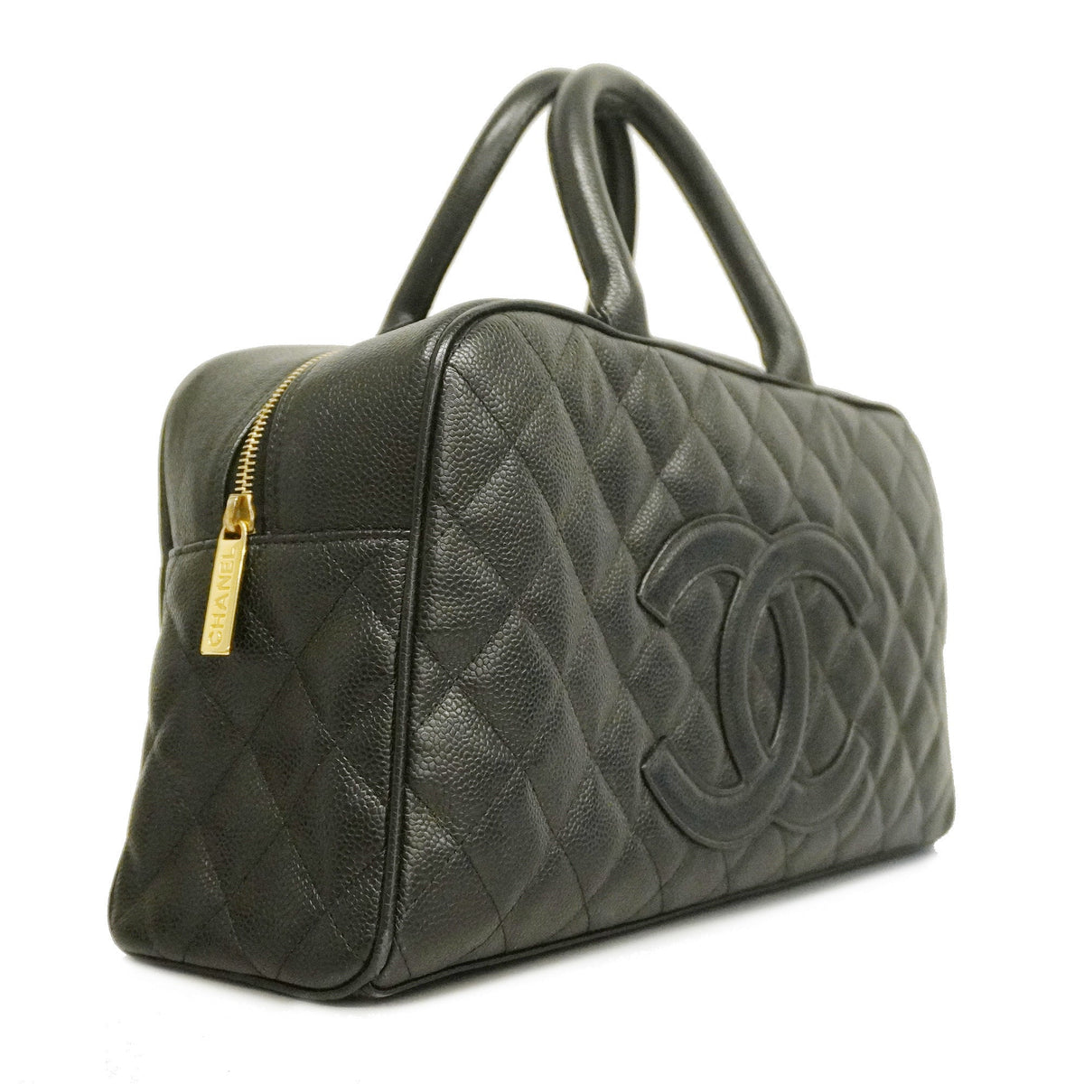 ChanelAuth  Matelasse HandBag Women's Caviar Leather Black