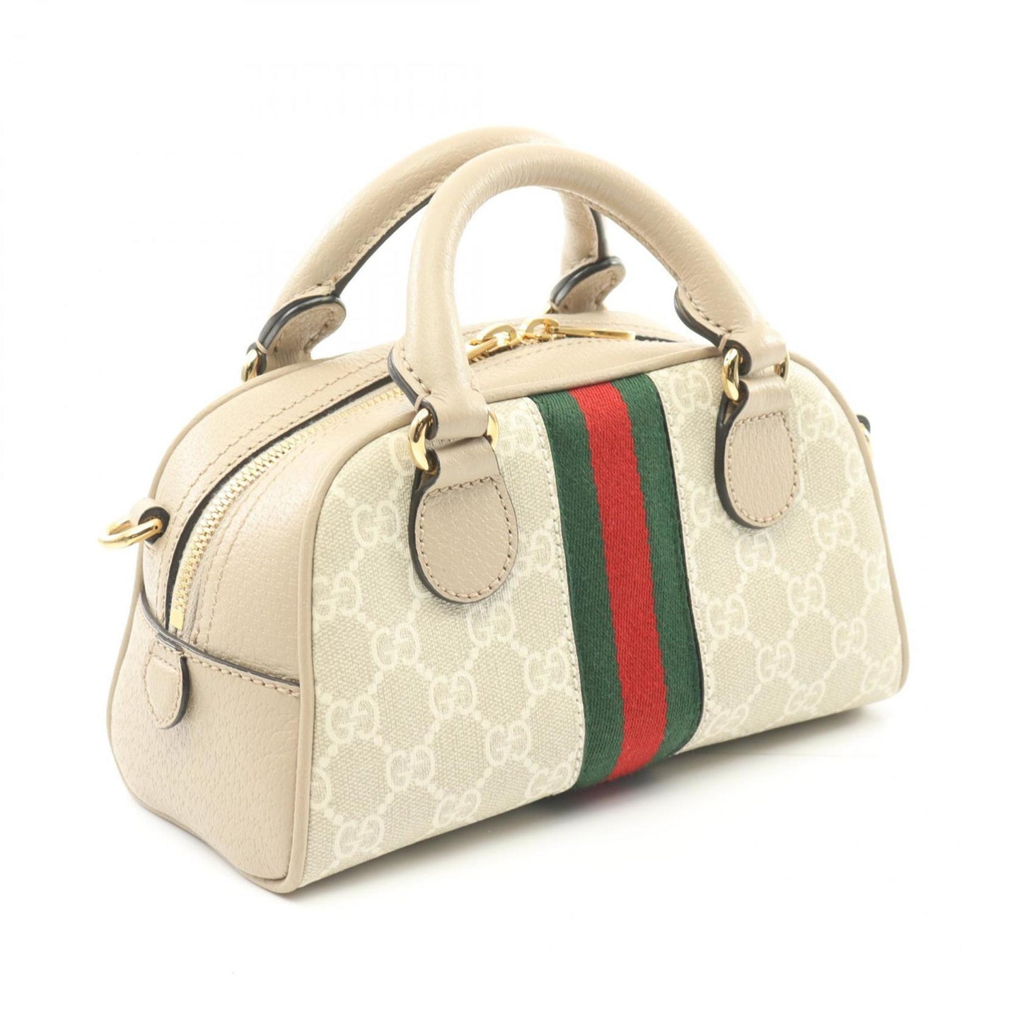 Gucci Beige Multi-Color Coated Canvas Handbag