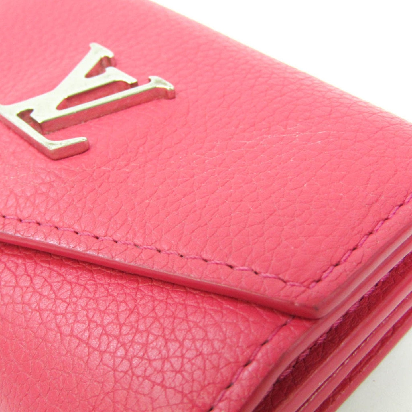 LOUIS VUITTON Portefeuille Lock Mini M67858 Women's Calf Leather Wallet [tri-fold] Hot Pink