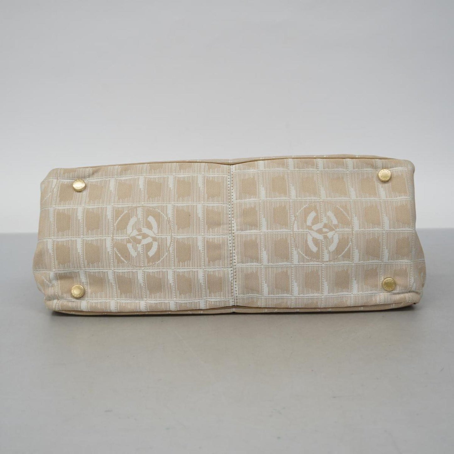 Chanel Tote Bag New Travel Nylon Beige Women's