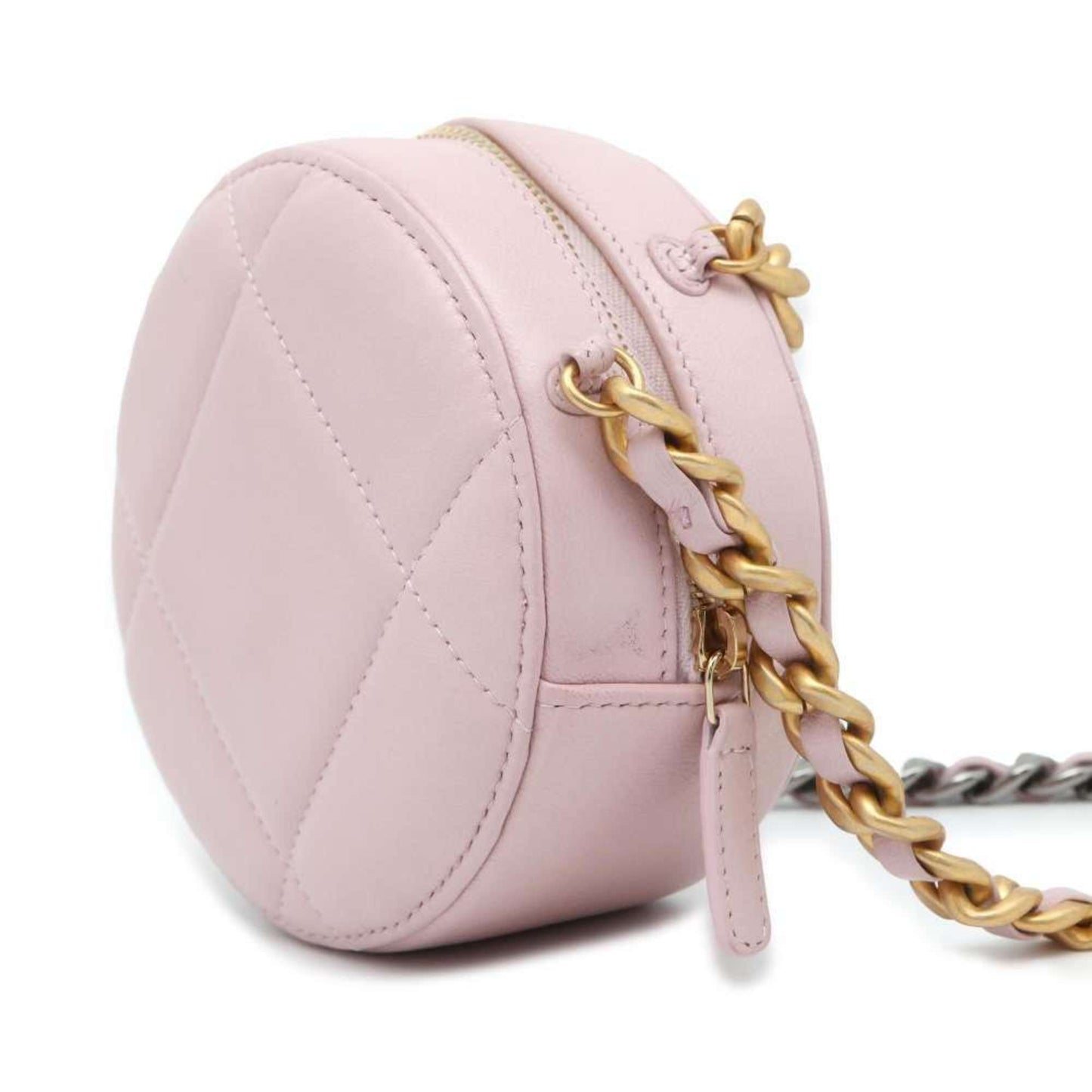 Chanel Chain Shoulder Bag Round Matelasse Coco Mark Lambskin AP0945