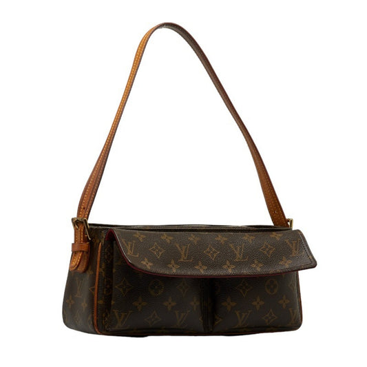 LOUIS VUITTON Monogram Vivacite MM Shoulder Bag M51164 Brown PVC Leather Women's