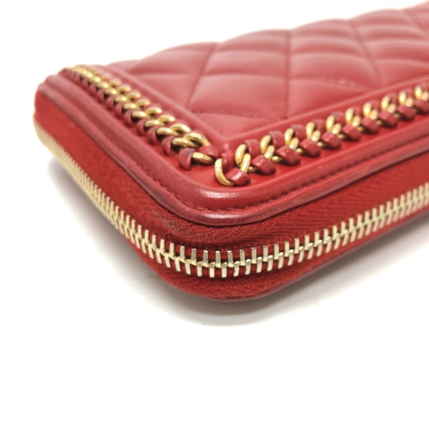 Chanel CC Mark Zip Around Long Wallet Red GoldHardware