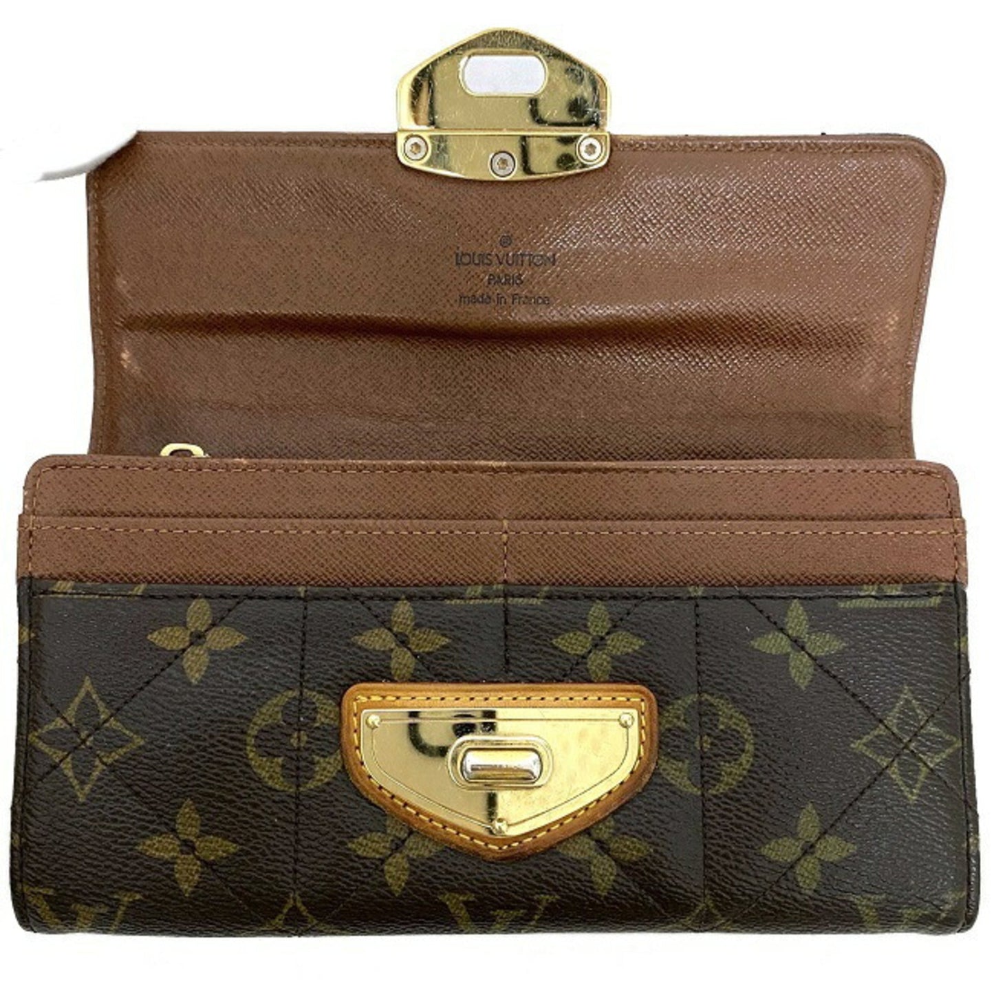 Louis Vuitton Portofeuil Sara Monogram Etoile M66556 Long Bi-Fold Wallet Canvas SP2111 LOUIS VUITTON Flap Turn Lock Quilting Collection Women's Brown