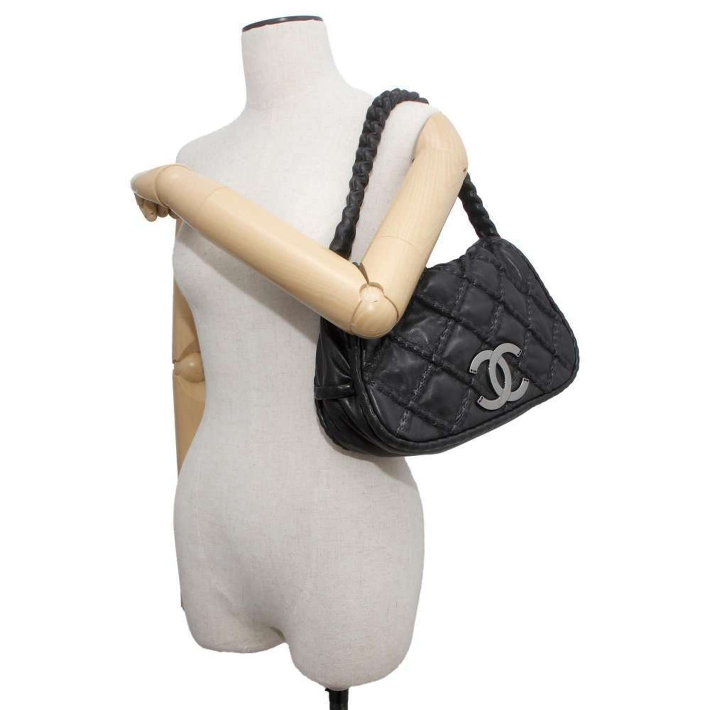 Chanel Shoulder Bag Matelasse Coco Mark Lambskin A36450 CHANEL Hand Black
