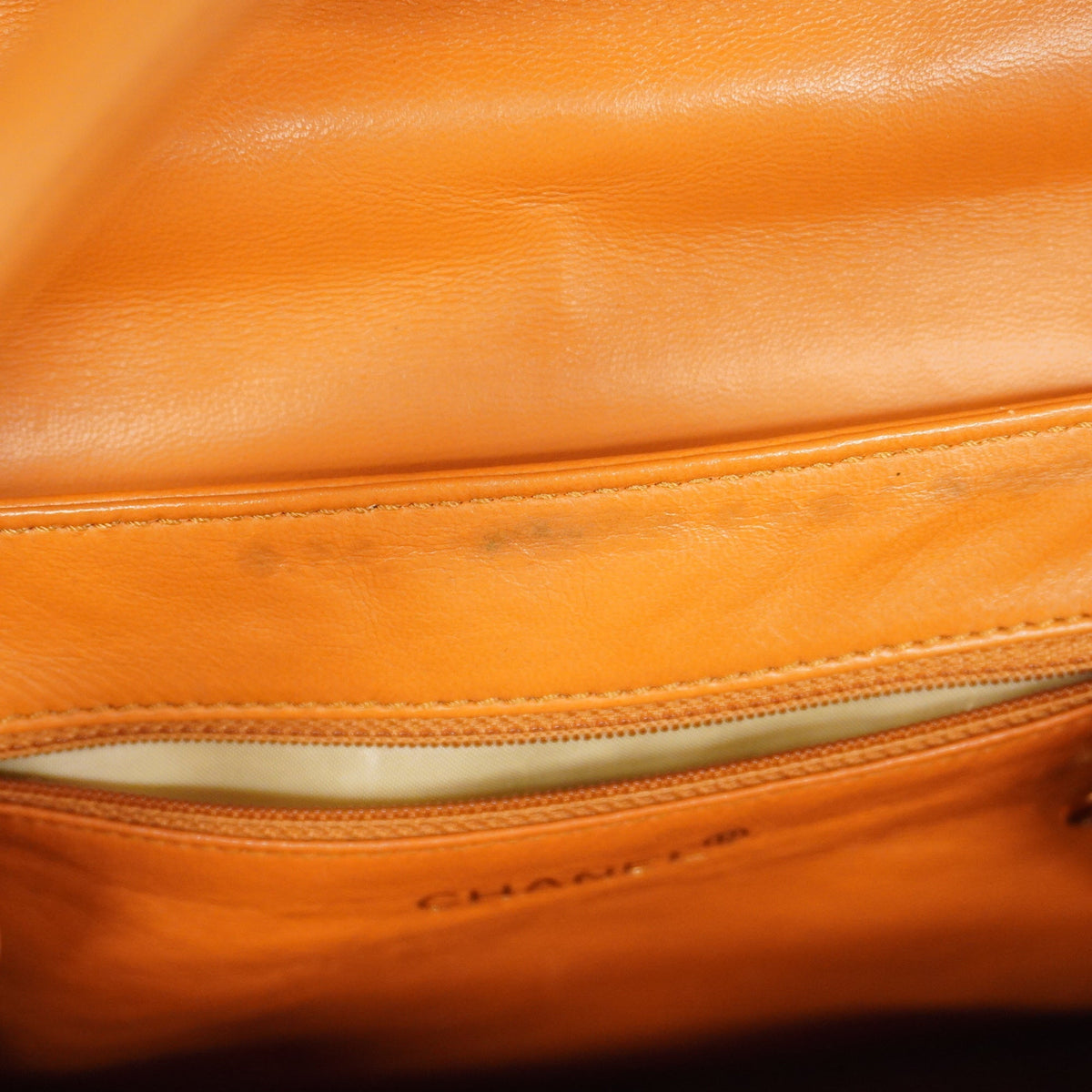 ChanelAuth  Matelasse Women's Leather HandBag Orange