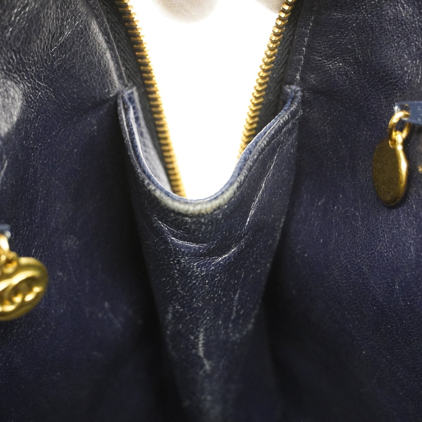 ChanelAuth  Tote Bag Cambon Line Women's Leather Tote Bag Navy